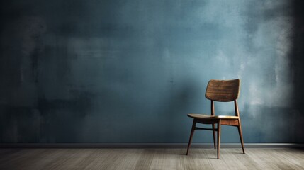 Wooden chair in the room with plain wall