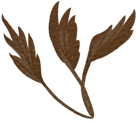 Autumn floral leaves digitally painted illustration