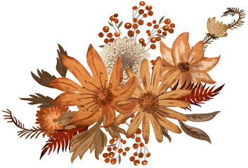 Autumn floral digitally painted illustration - 623655830