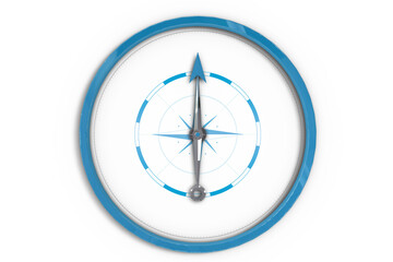 Digital png illustration of blue compass on transparent background