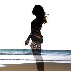 woman running on the beach