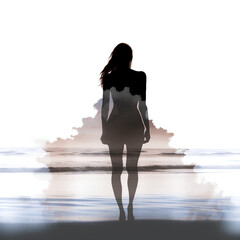 silhouette of a person on the beach