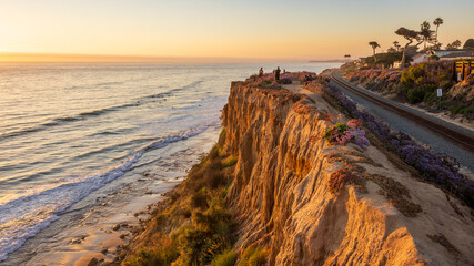 Beautiful sunset at the Del Mar beach