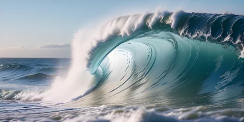 Zelfklevend Fotobehang wave breaking on the beach © jeff