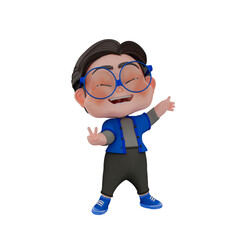 3d Cute Character Businessman Illustration