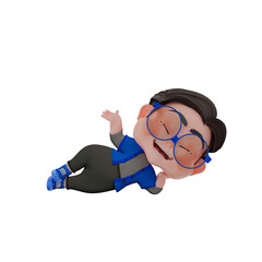 3d Cute Character Businessman Illustration