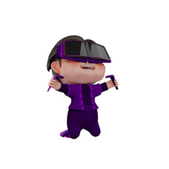 3d Cute Character Metaverse Illustration