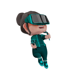 3d Cute Character Metaverse Illustration