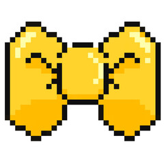 Obraz premium Yellow ribbon pixel art
