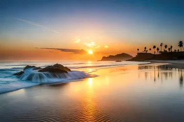 Keuken spatwand met foto sunset at the sea © Torrendo