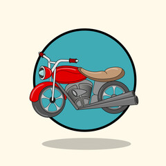 red motorbike vector illustration