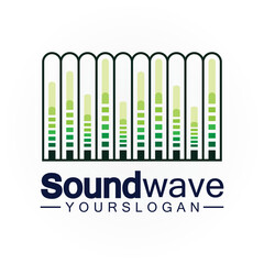 Sound wave logo and symbol vector