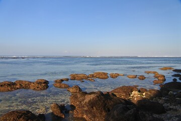 Beautiful morning at Gunung Payung beach, Bali, Indonesia.