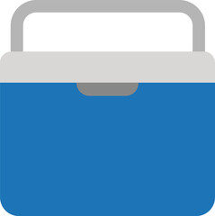 Obraz premium Ice box icon. Handheld refrigerator sing. Ice cooler symbol. Freezer box. Ice cream refrigerator. flat style.