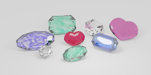 3dcg jewelry glass jewelry