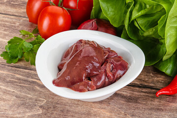 Raw chicken liver for cooking