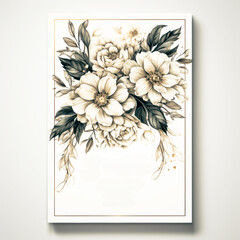 Floral wedding card Watercolor painting. illustration.