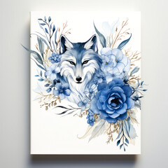 Floral wedding card Watercolor painting. illustration.