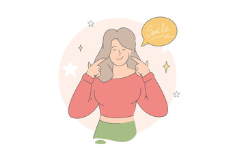 Young smiling character. Hand drawn style vector design illustrations