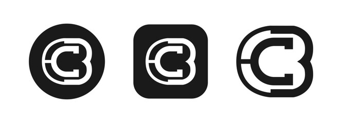 Initial CB logo design. Letter CB icon logo vector isolated