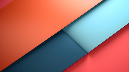 Obraz premium Abstract paper layer banner design. blue, red, purple, orange color, Abstract modern hipster futuristic graphic illustration background generative AI