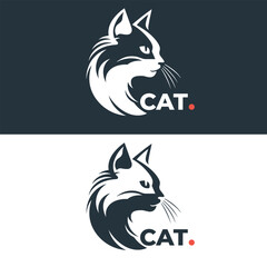 A Cat Logo Template Design Vector, an Emblem, a Design Concept, a Creative Symbol, an Icon.