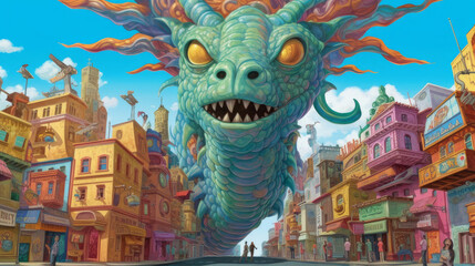 Obraz premium rainbow dragon.