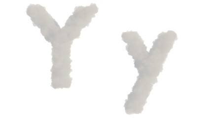 isolated cut out cloud alphabet 3d render, best use for make a custom text.