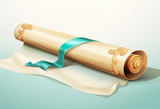 Graduation diploma rolled scroll 3d message icon