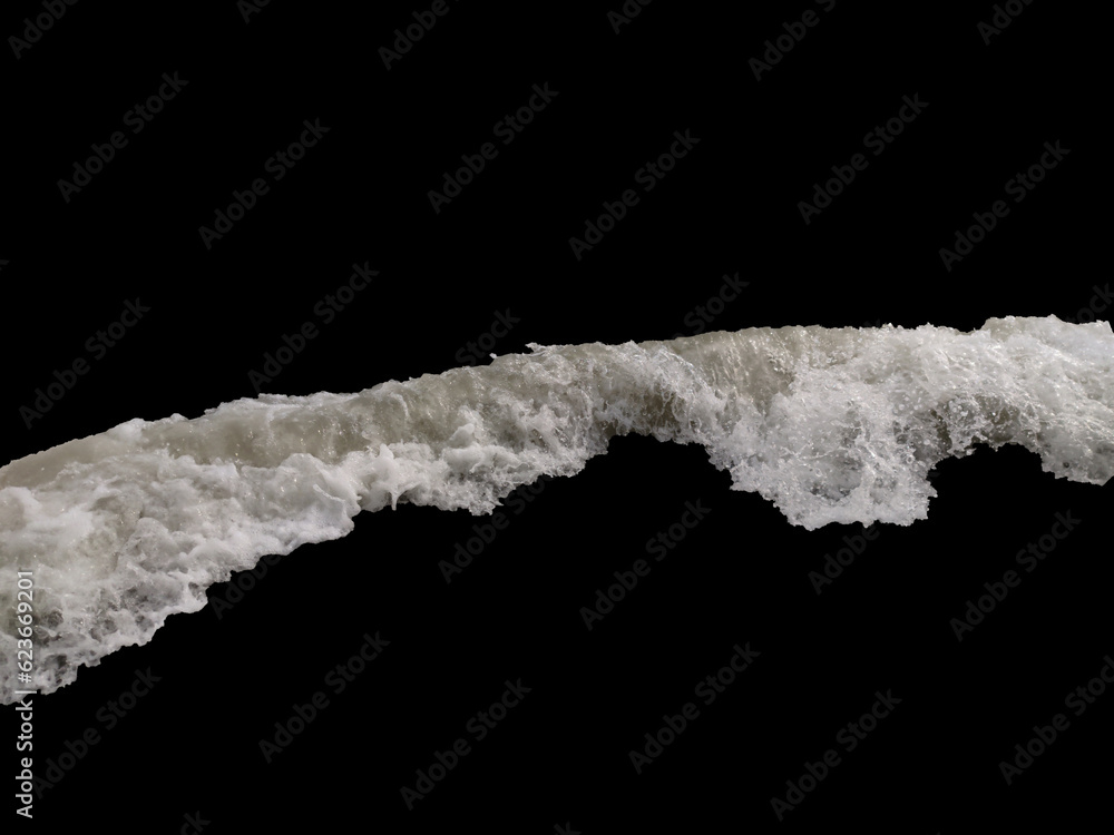 Poster water splash. sea wave with foam isolated on a black background