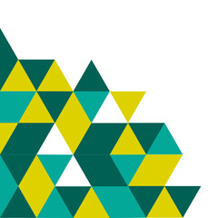 Corner Geometric Triangle Green Yellow Pattern