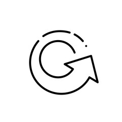 Round renew eco-friendly arrow. Pixel perfect, editable stroke icon