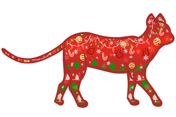 christmas lonely cat