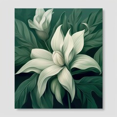 modern colorful  Green flower element with a background of flowers Generative AI