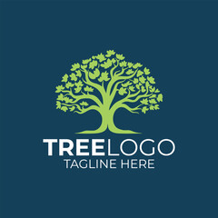 Nature trees vector illustration logo design