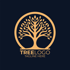 Nature trees vector illustration logo design