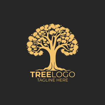 Nature trees vector illustration logo design