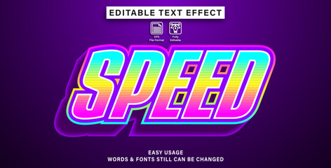Fototapeta na wymiar editable text effect speed