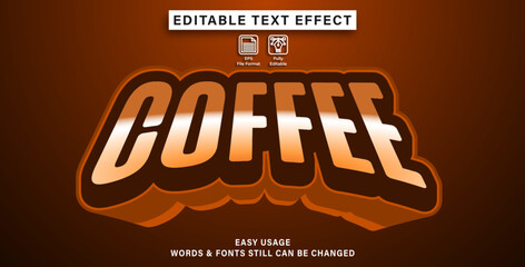 editable text effect coffee