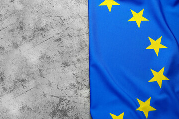 European Union flag on grey background