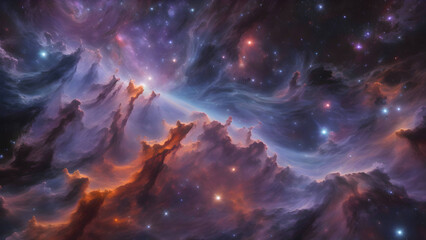 Fototapeta na wymiar background of an infinite space with stars, galaxies, nebular