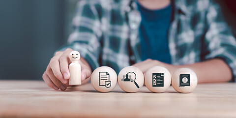 concept of employment management ,Human Resources HR ,Employee Assessment ,business development with personnel ,recruitment ,job interview ,Choosing a professional leader ,Skill Assessment