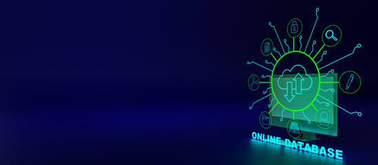 Online documentation database concept.Ideal for projects related to knowledge management and information organization, conveying the convenience and efficiency of online documentation systems