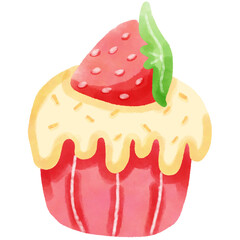 cupcake with strawberry