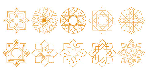 Set of Elements Islamic Ramadan Geometric Ornament