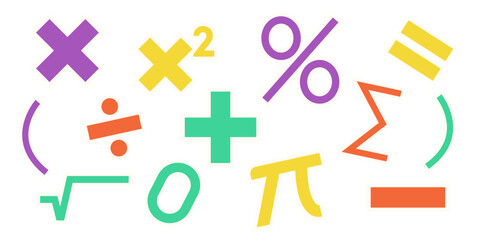 A Set of Pencils Math Icon Elements Illustration