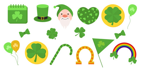 Set of Icons St Patrick Day Illustration