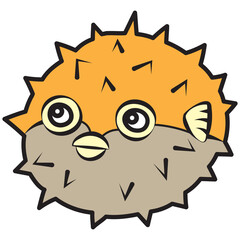 puffer fish cartoon © Jidapa