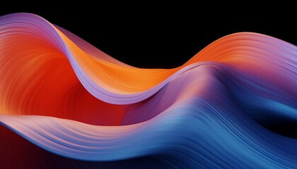 Abstract 3d rendering of twisted coloresd lines. Modern background design, illustration of a futuristic shape. Computer generated geometric digital art. Liquid shapes abstract holographic