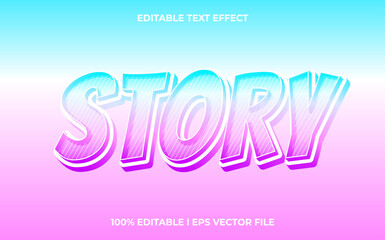 Story 3d editable text effect, template with 3d style use for logo and business brand